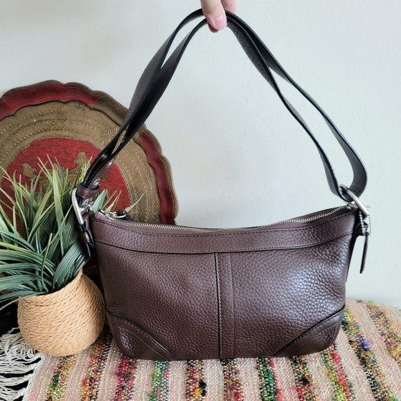 Coach baguette Convertible Shoulder bag Brown leather Vintage Style NWOT - Picture 1 of 11